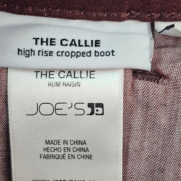 Joe’s Jeans High Rise The Callie 31 Women’s Waxed Cropped bootcut Rum Raisin - Picture 9 of 12